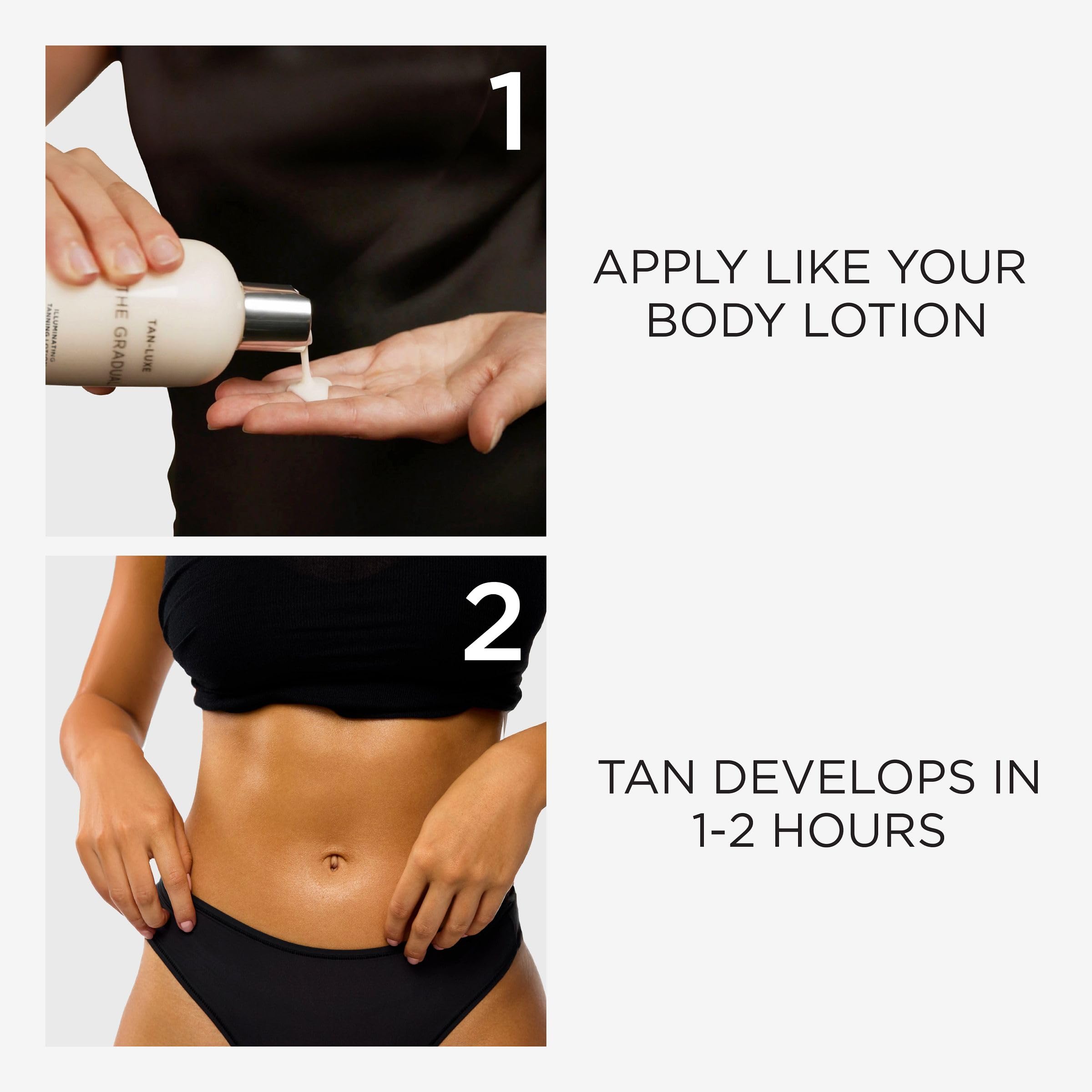 TAN-LUXE ingredients label showing key skin-nourishing components