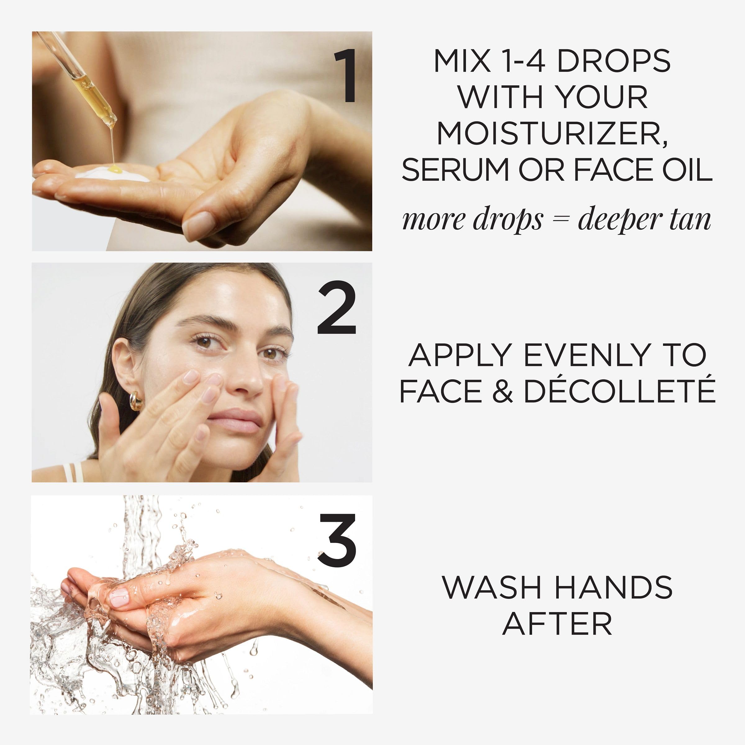 TAN-LUXE close-up of ingredients label highlighting Raspberry Seed Oil benefit