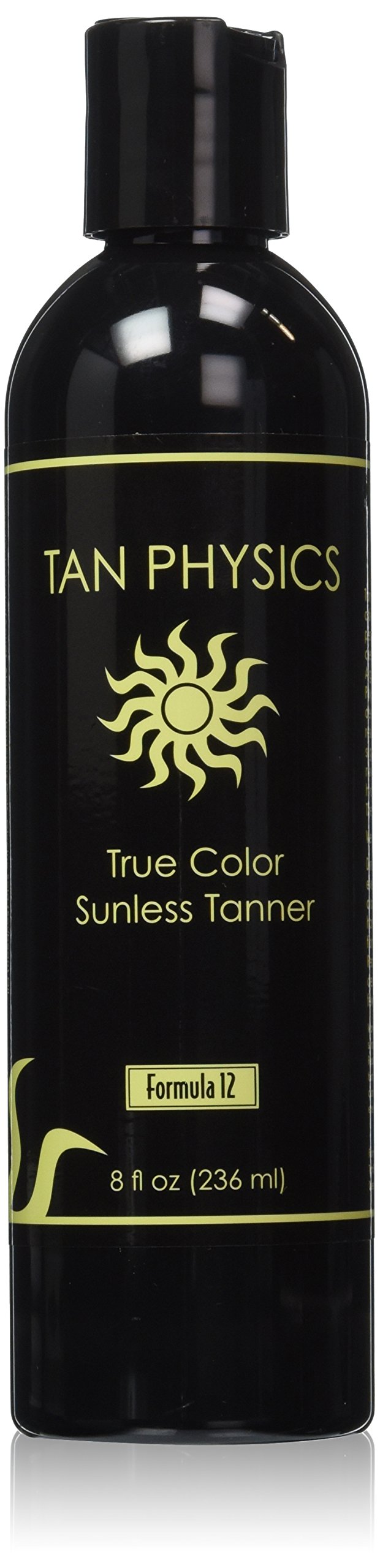 Tan Physics bottle front packaging showing label and natural bronze benefit