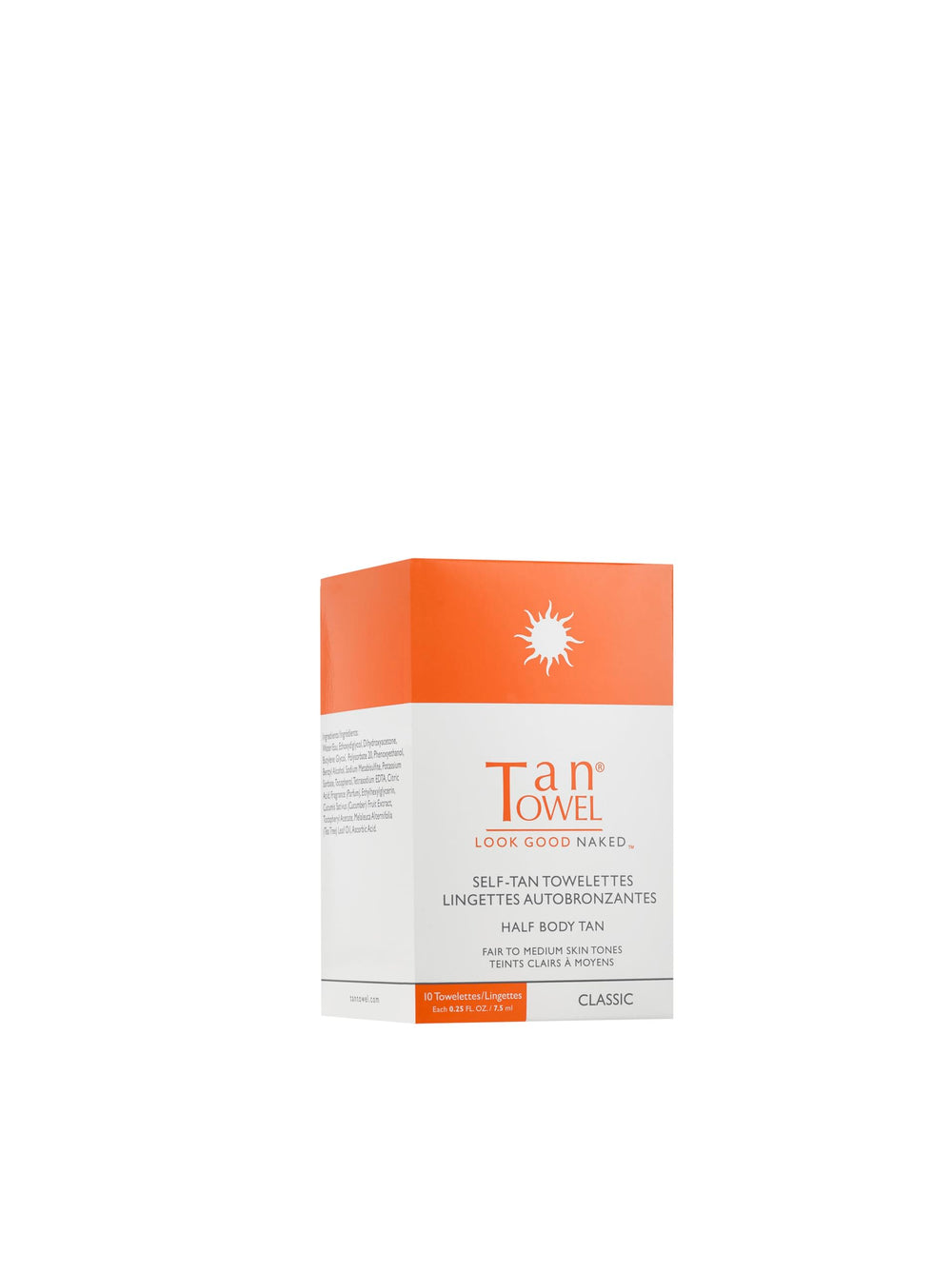 Tan Towel front packaging showing classic 10-count and travel-friendly design