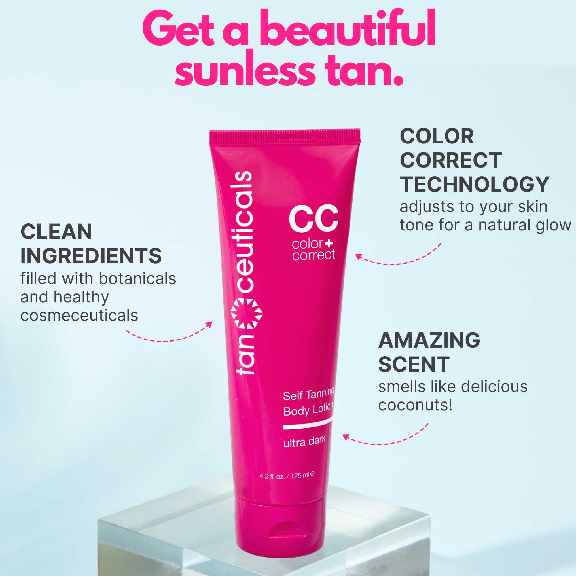 Tanceuticals lotion texture close-up highlighting smooth blendability