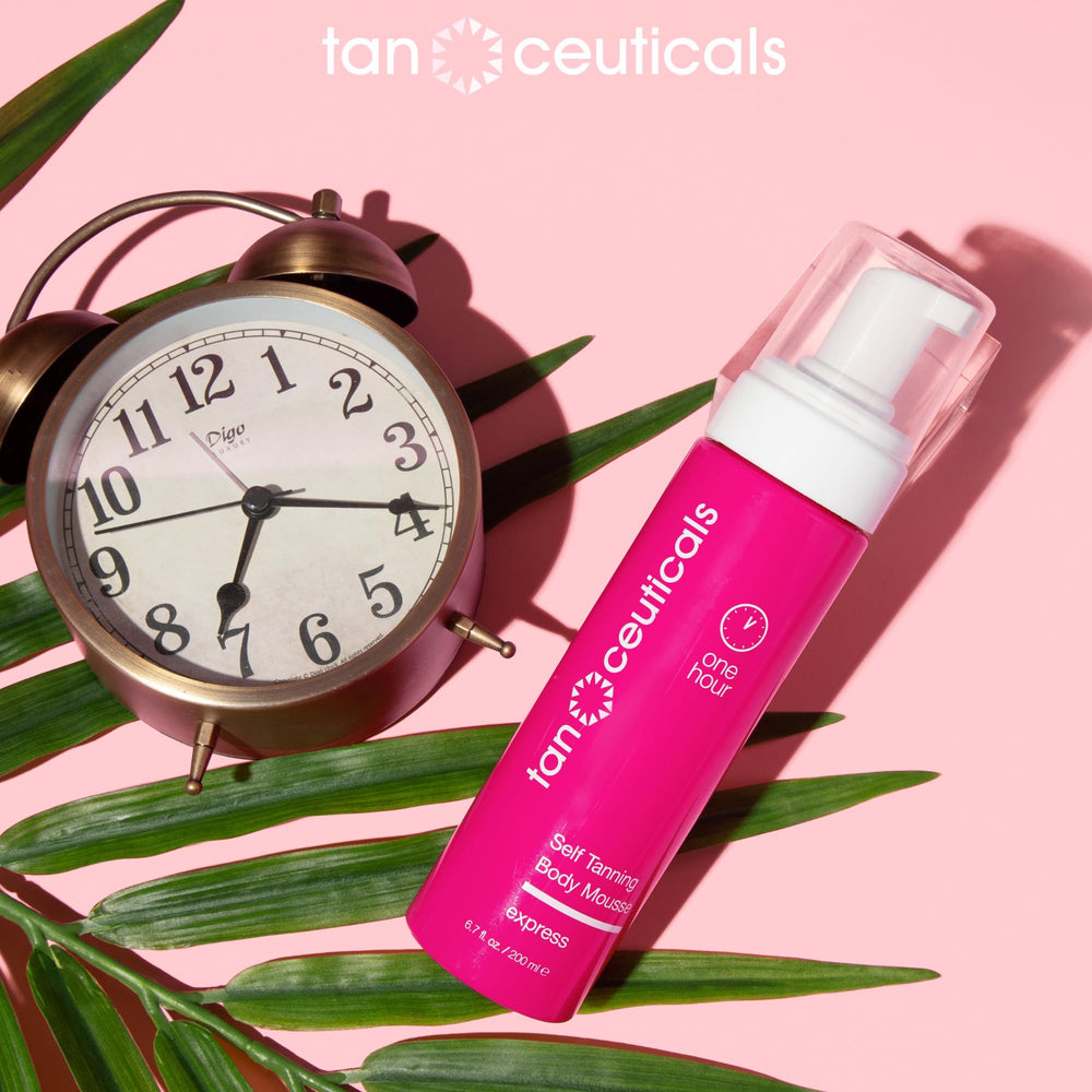 Tanceuticals key ingredients acai pomegranate argan oil highlighting skin benefits