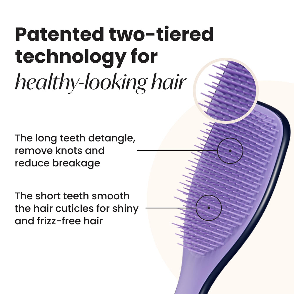TANGLE TEEZER Aries brush back label visible with manufacturing details benefit