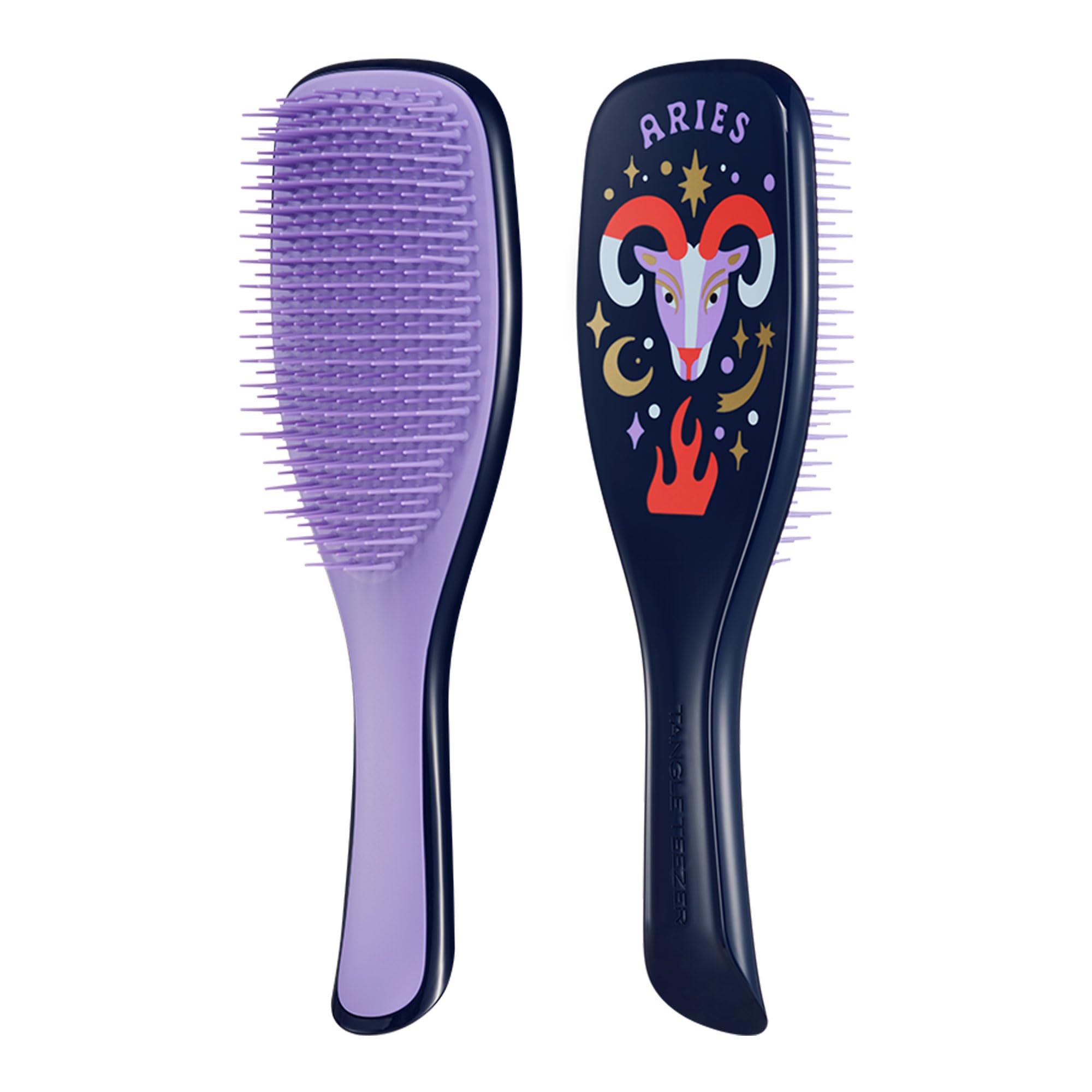 TANGLE TEEZER Aries on vanity next to products showing stylish everyday use