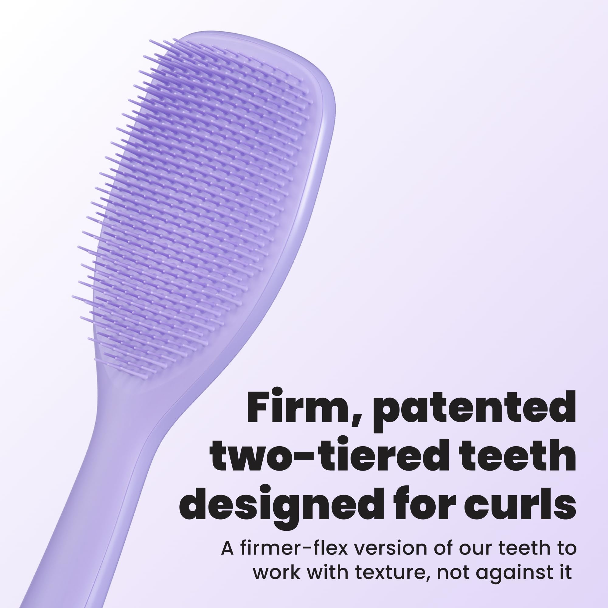 TANGLE TEEZER close-up of patented two-tier teeth for gentler detangling benefit
