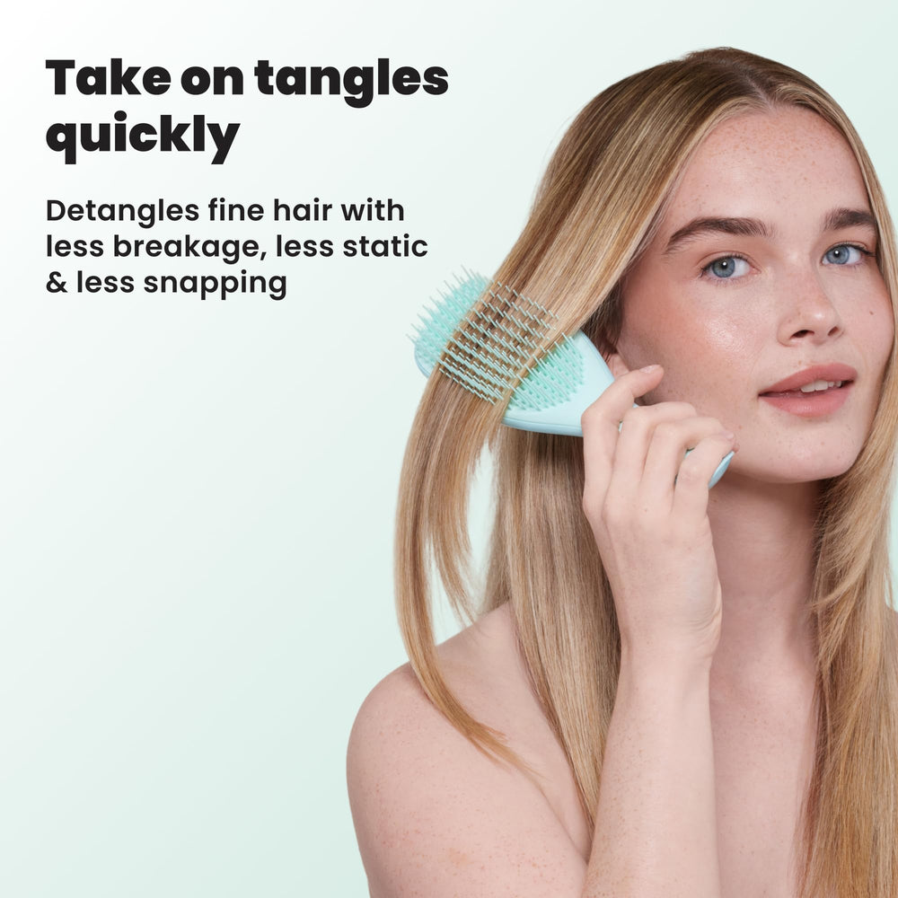 TANGLE TEEZER inside travel bag illustrating on-the-go convenience