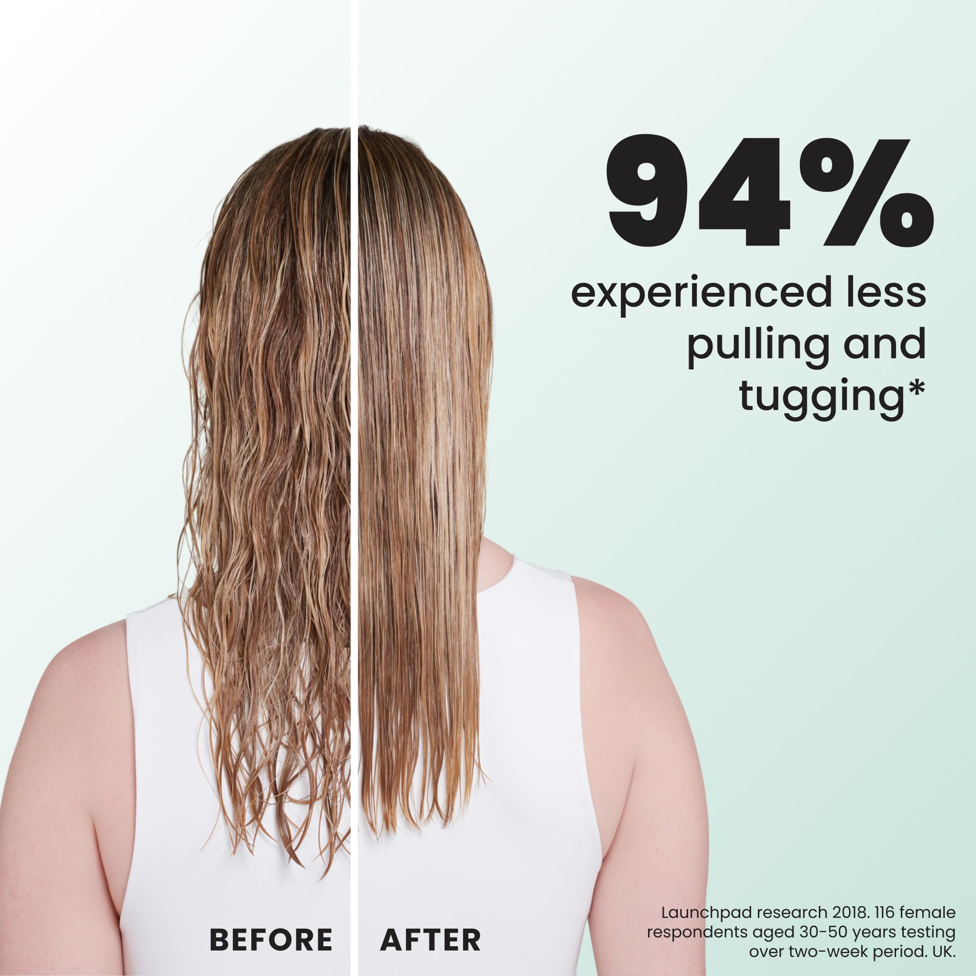 TANGLE TEEZER distributing conditioner evenly for consistent coverage