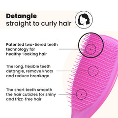 TANGLE TEEZER size comparison showing larger paddle for faster detangling
