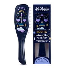 TANGLE TEEZER Libra front view showing compact brush and zodiac design for personalized styling