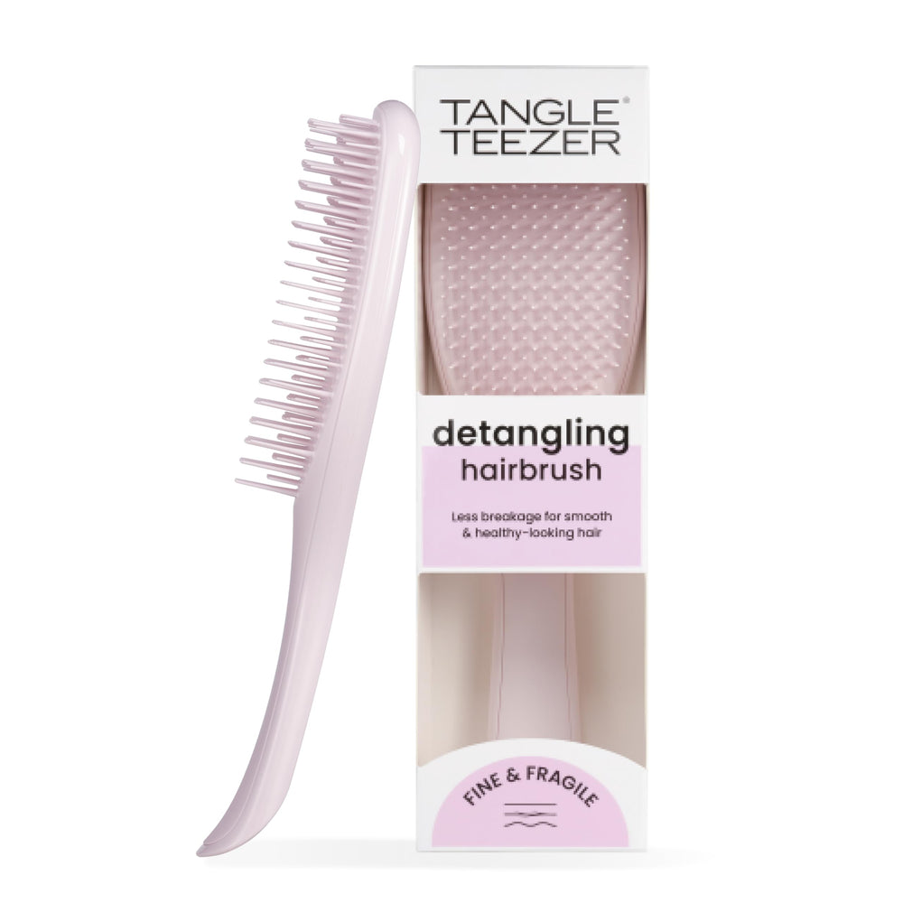 TANGLE TEEZER front view showing compact design and pink frost finish for easy handling