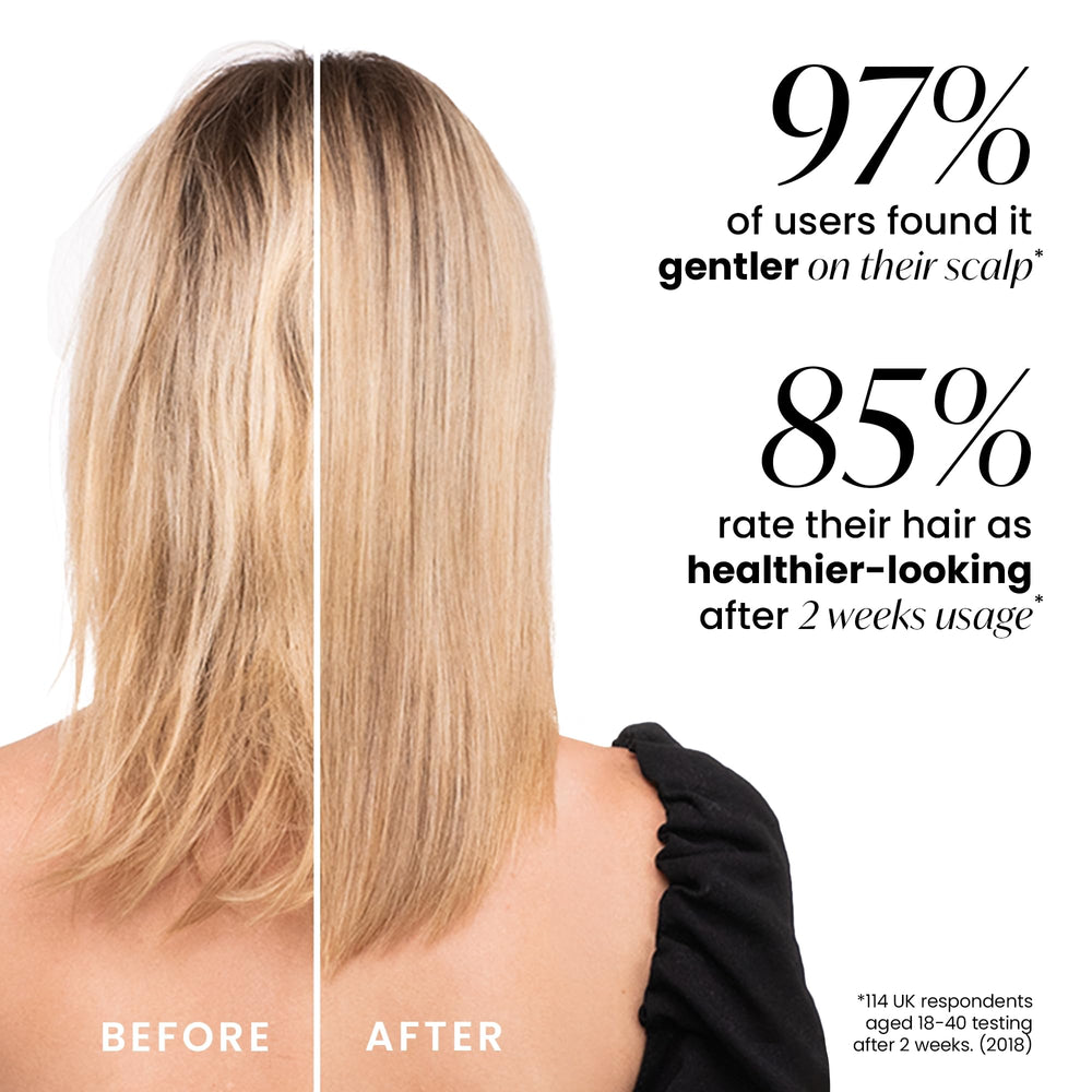 TANGLE TEEZER next to hand to show compact size and easy handling benefit