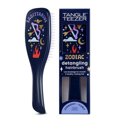 TANGLE TEEZER front view showing Sagittarius artwork and compact shape for personal style