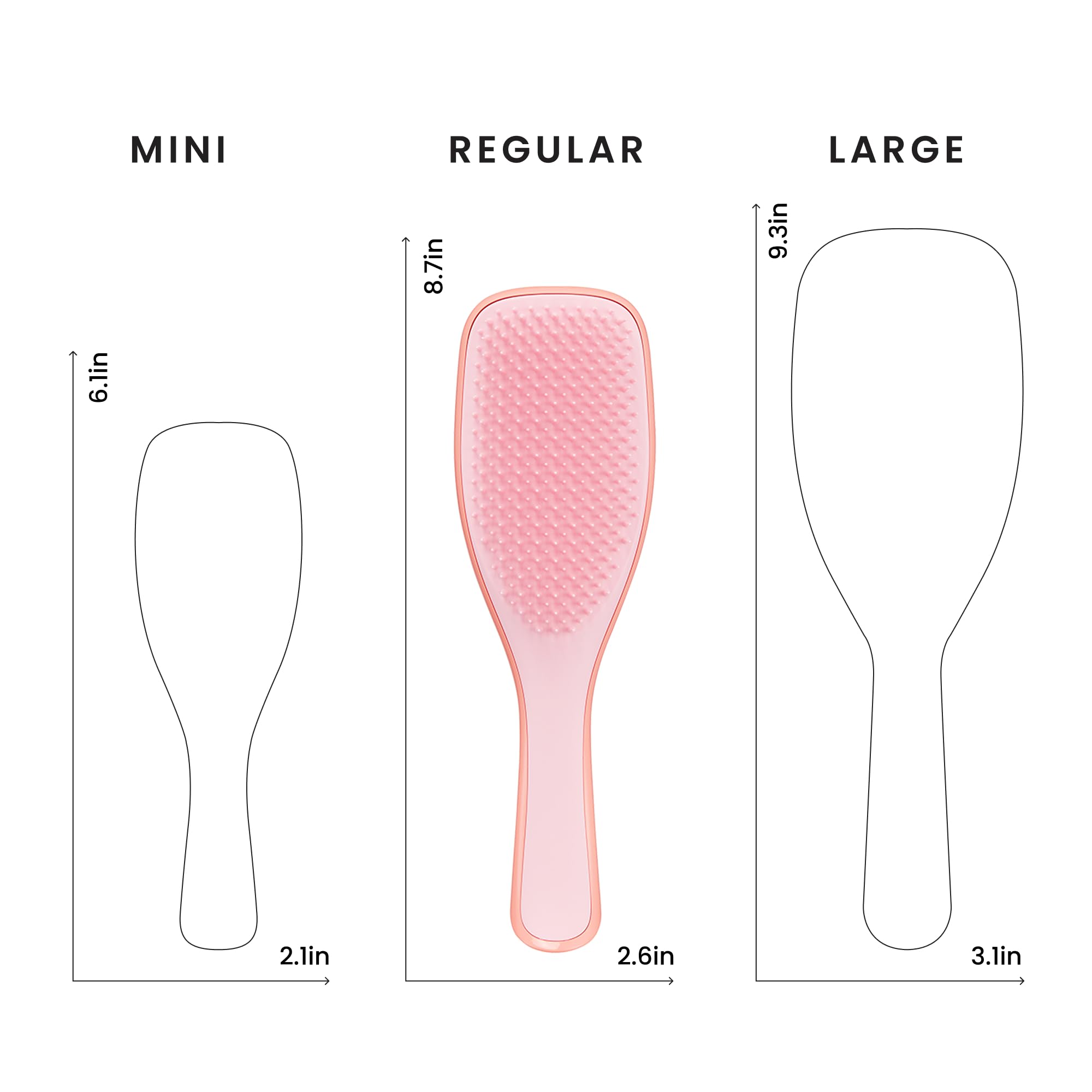 TANGLE TEEZER held in hand to show size for sectioning hair