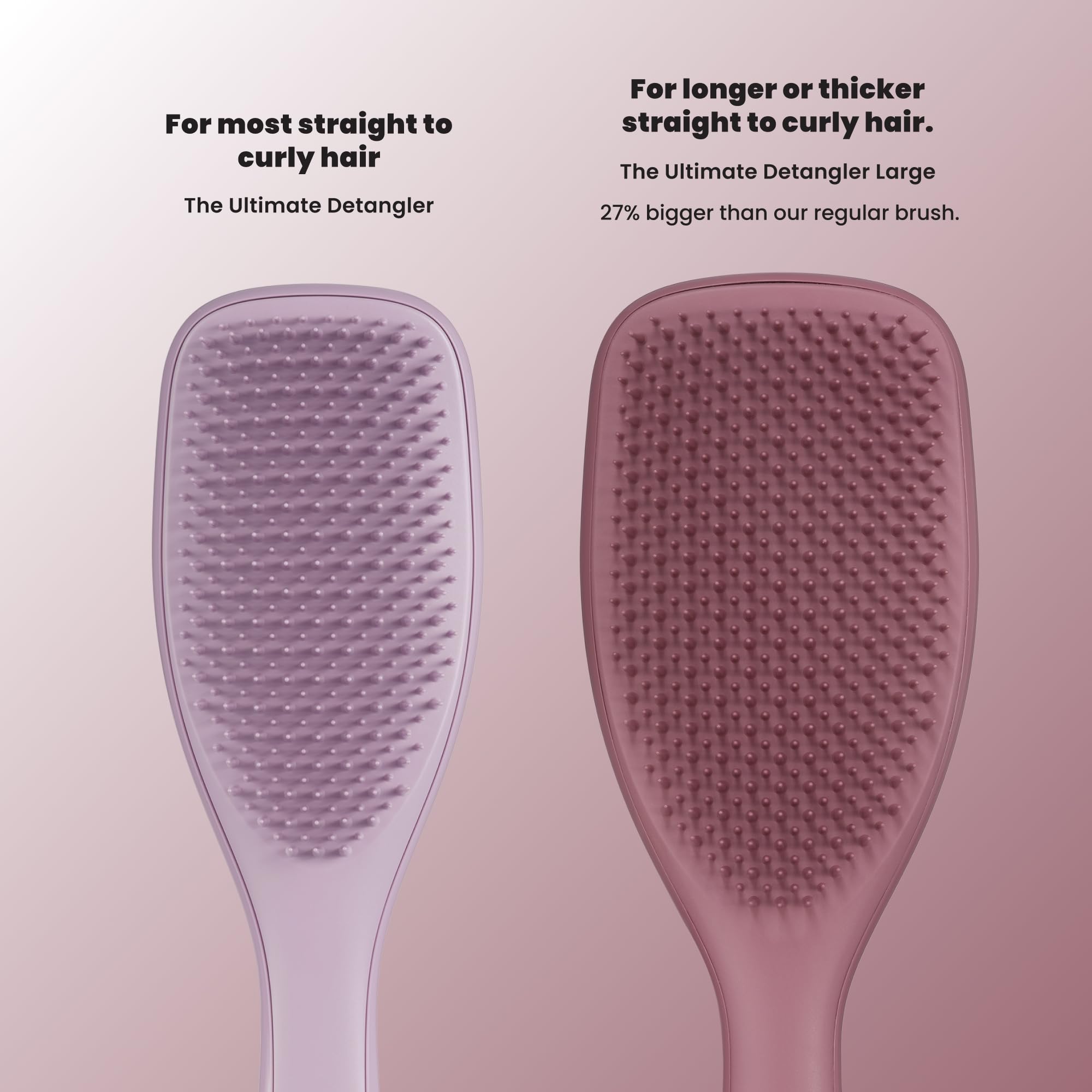 TANGLE TEEZER side profile showing flexible teeth adapting to thick hair