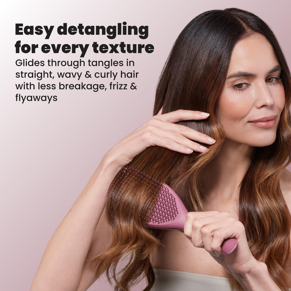 TANGLE TEEZER smoothing curls after brushing to reduce frizz and define