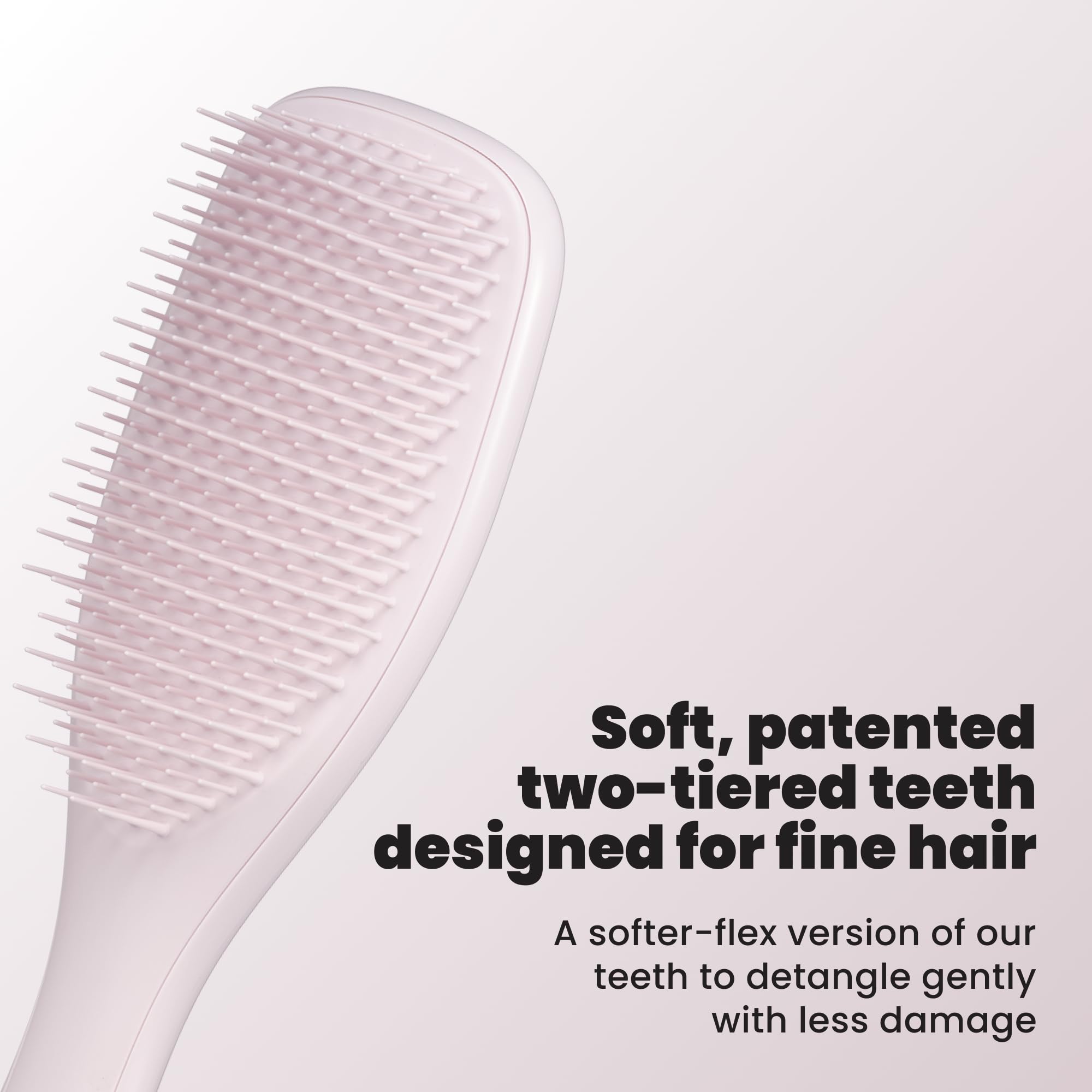 TANGLE TEEZER close-up of soft-flex teeth demonstrating gentle detangling action