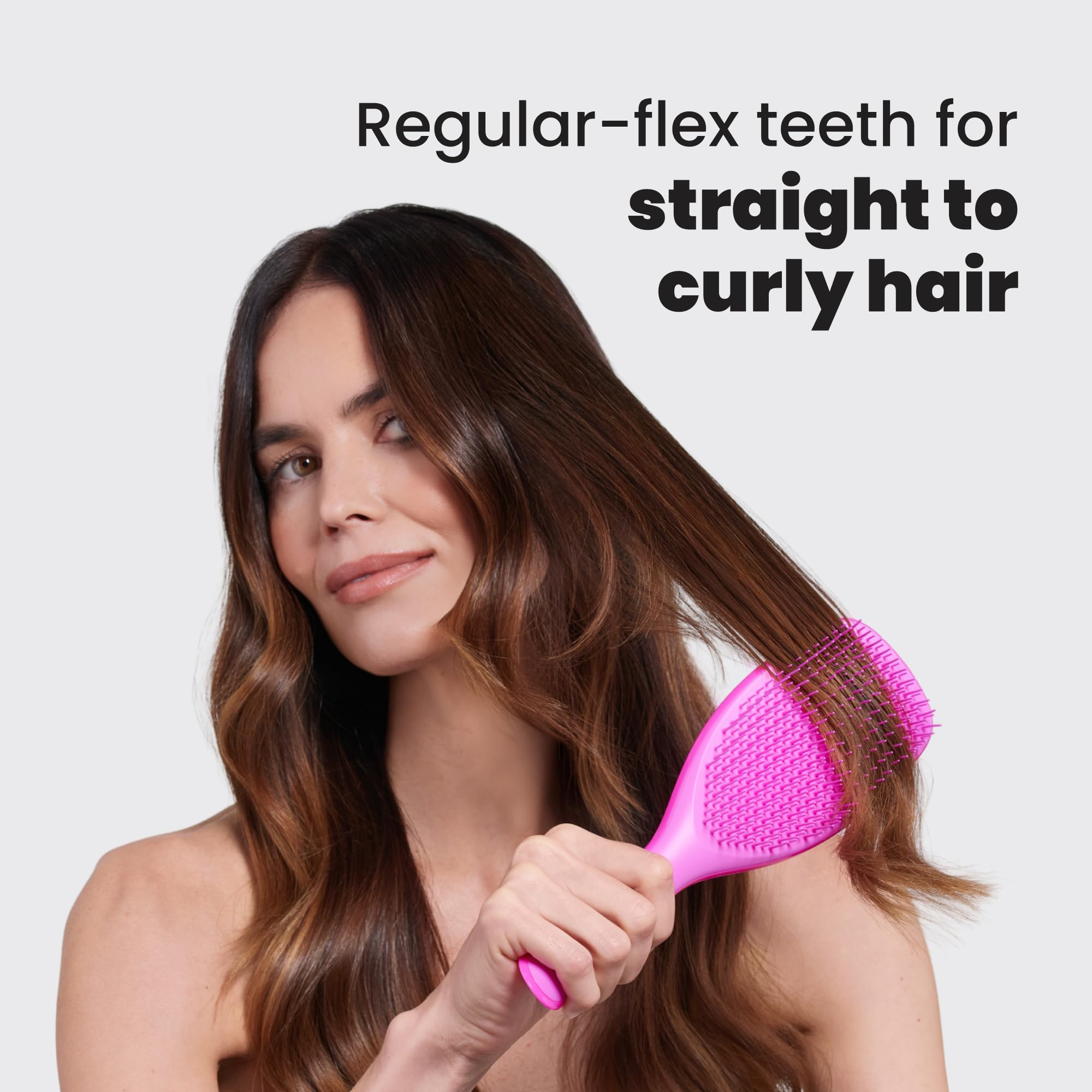 TANGLE TEEZER close-up of patented two-tier teeth minimizing pulling
