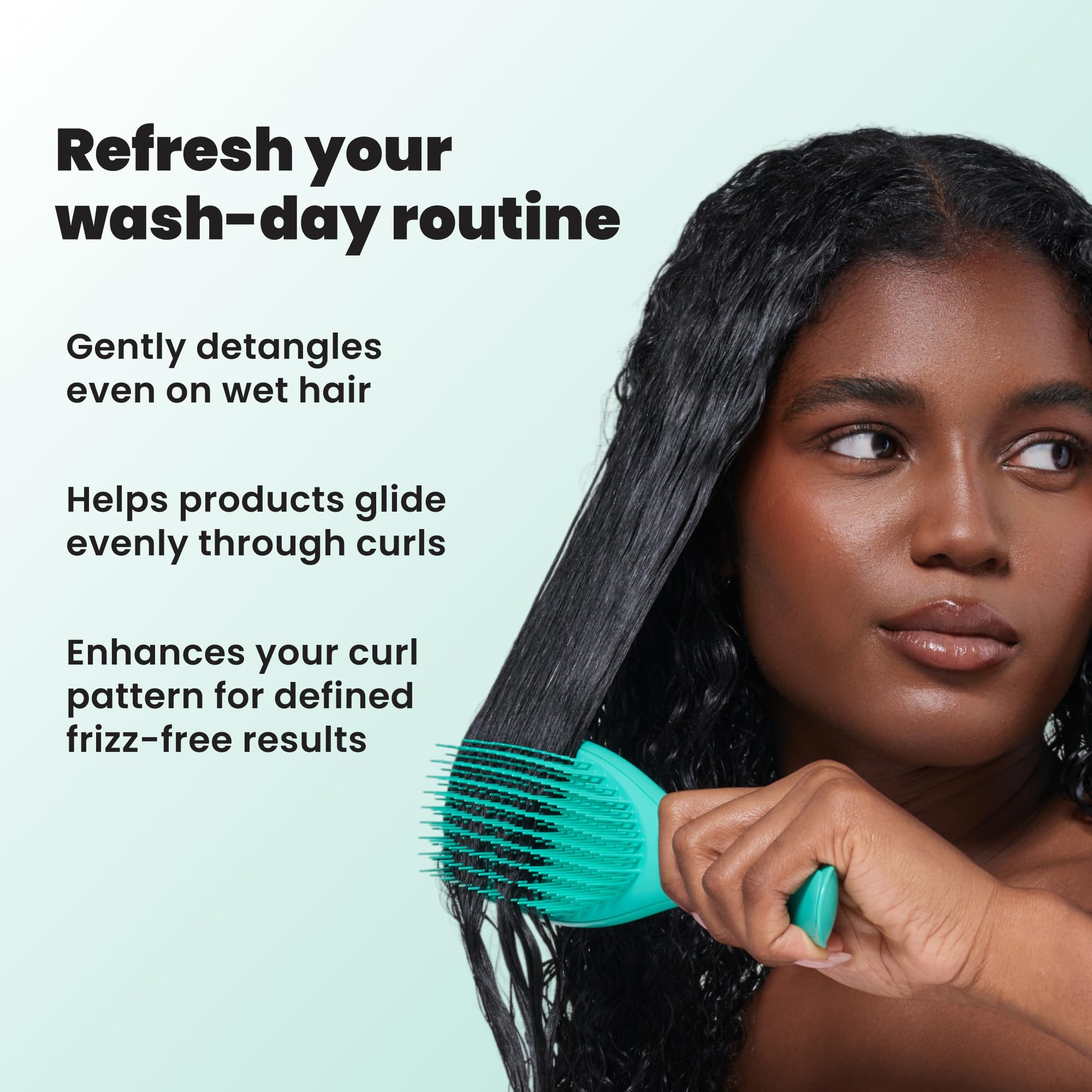 Tangle Teezer on bathroom shelf in lifestyle shot for daily routine convenience benefit