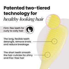 TANGLE TEEZER side profile highlighting two-tiered teeth that detangle deeply