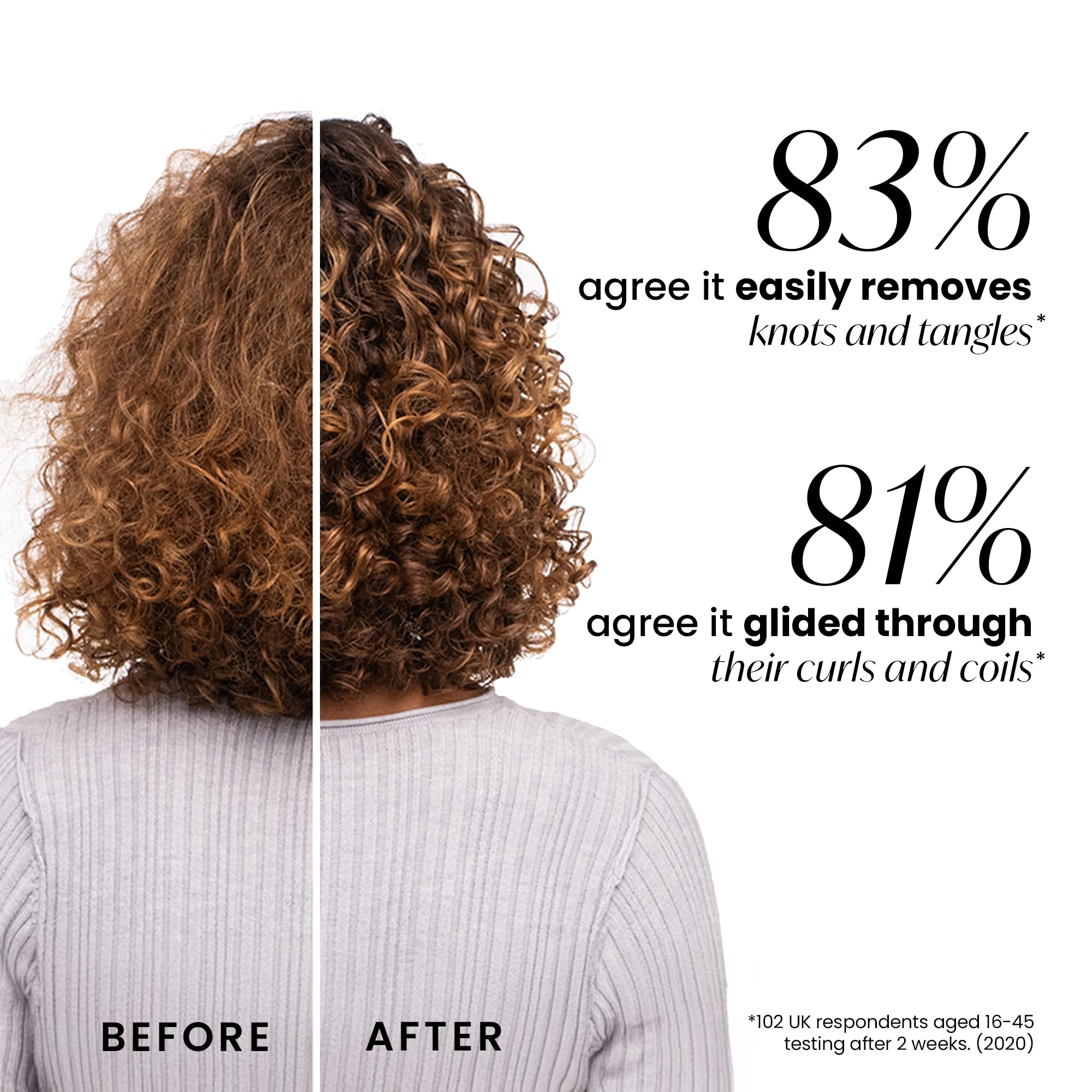 TANGLE TEEZER gliding through conditioner to spread product evenly for softer hair