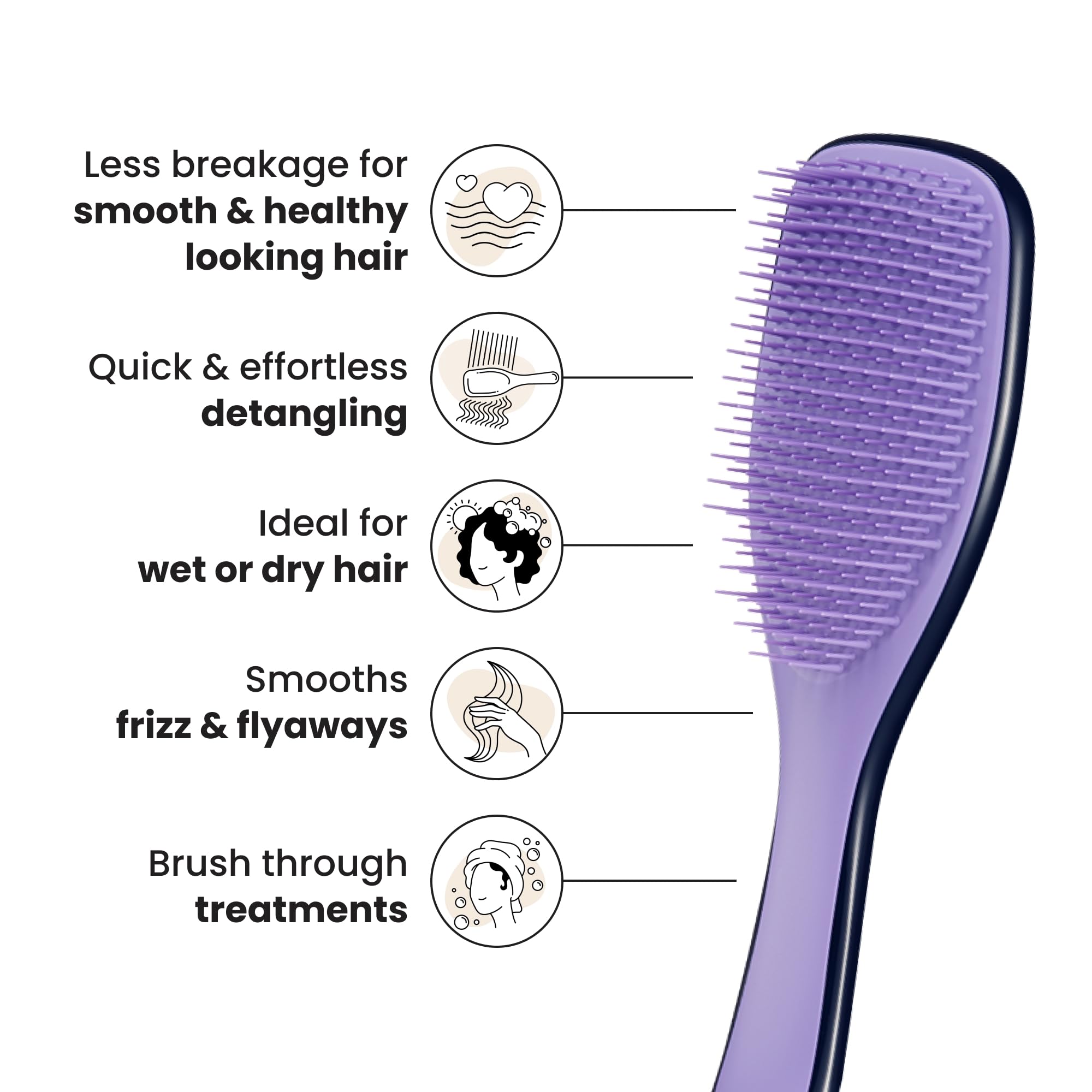 TANGLE TEEZER brushing wet hair distributing conditioner evenly