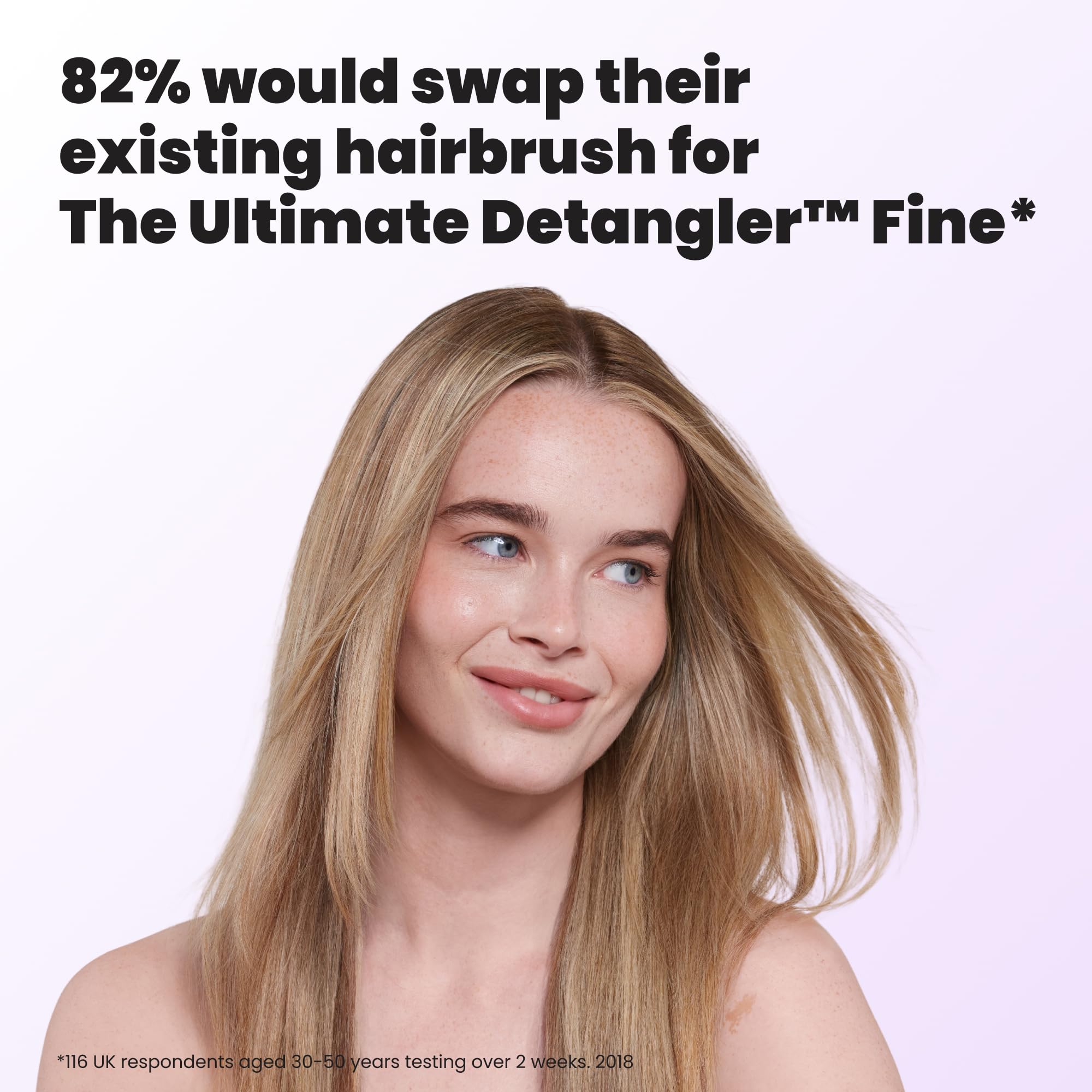 TANGLE TEEZER spreading conditioner through hair demonstrating even product distribution