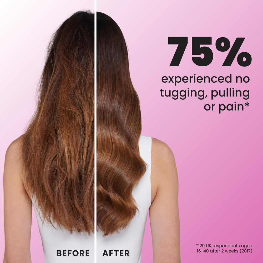 TANGLE TEEZER distributing conditioner through strands for even product coverage