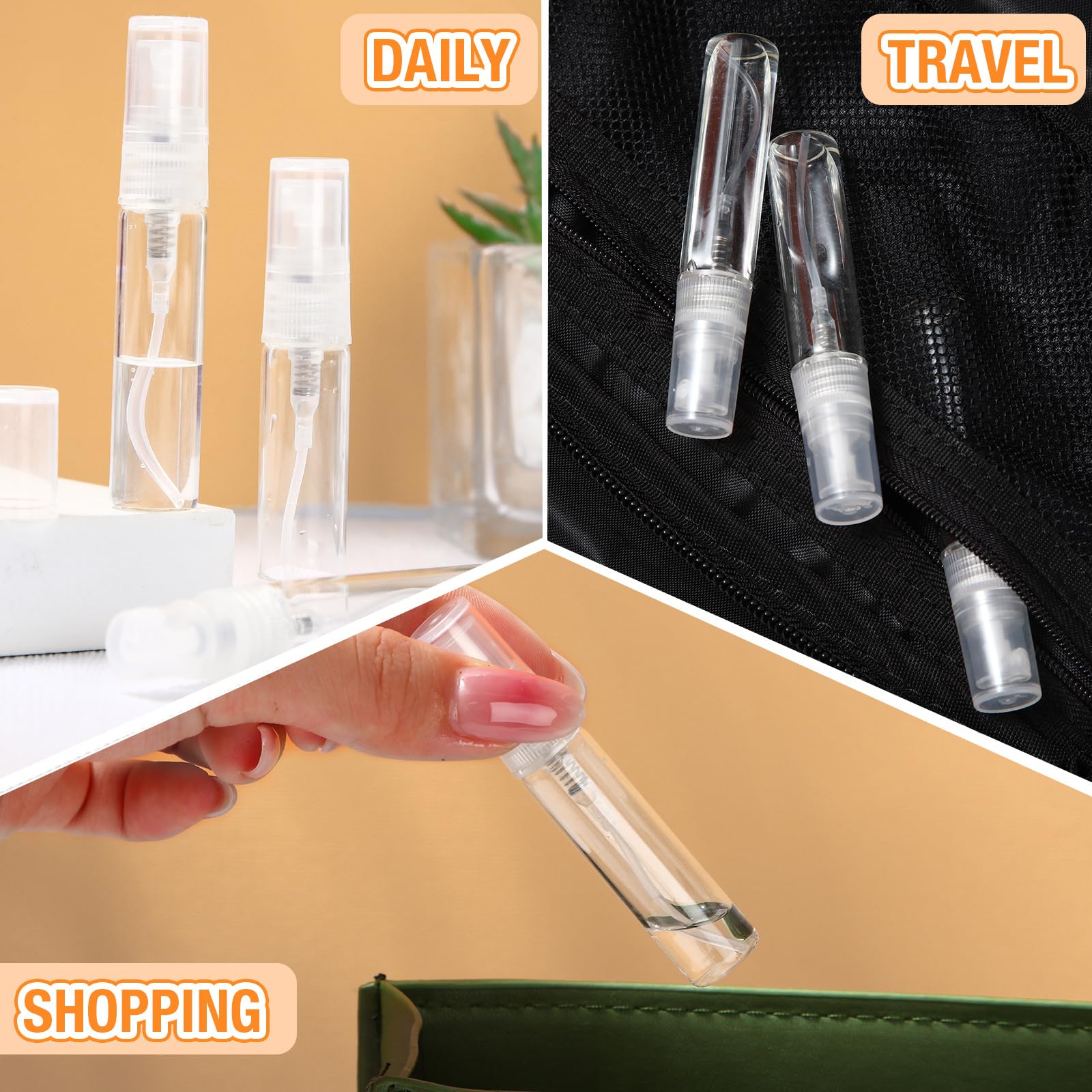 Tanlade bottles in travel organizer demonstrating leakproof portability