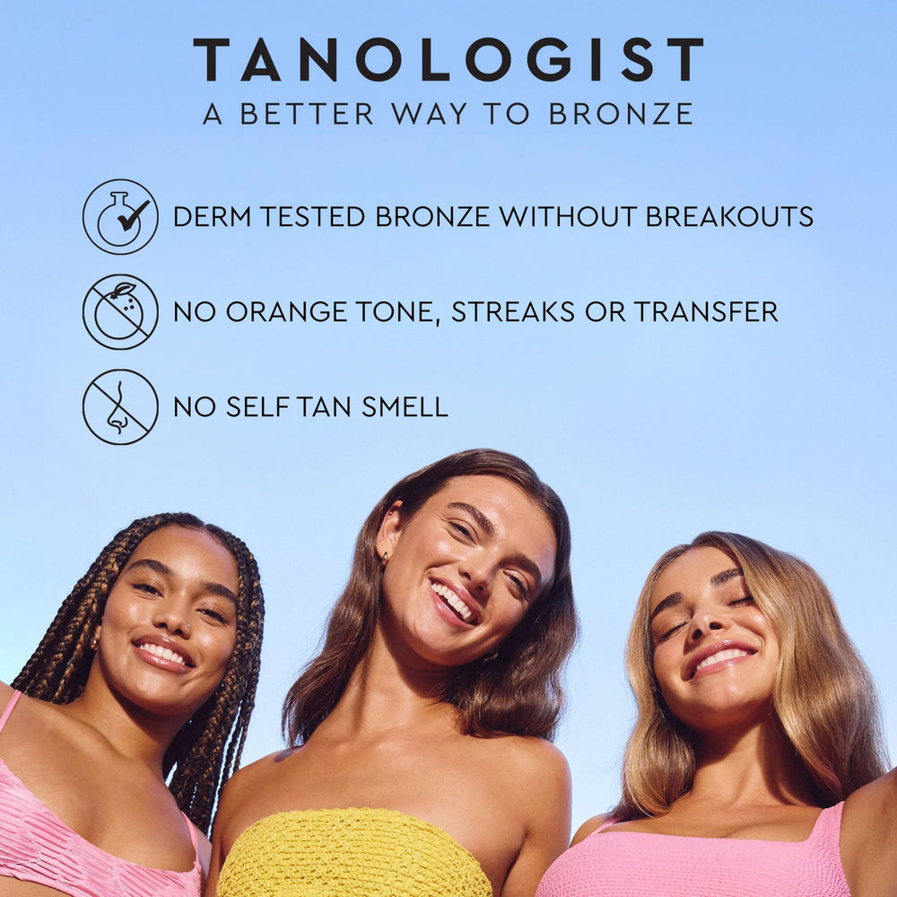 Tanologist drops mixed into moisturizer demonstrating easy blend for even application