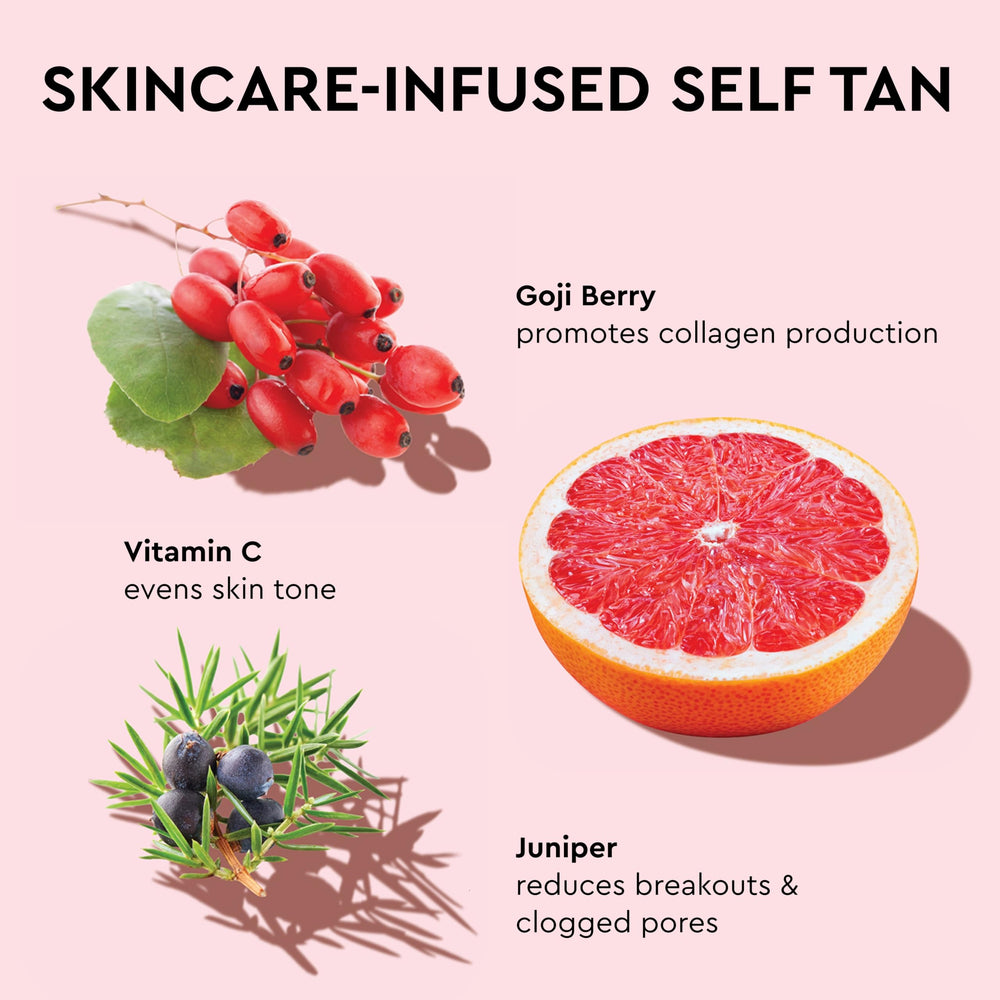 Tanologist drops mixed with body lotion illustrating easy full-body application