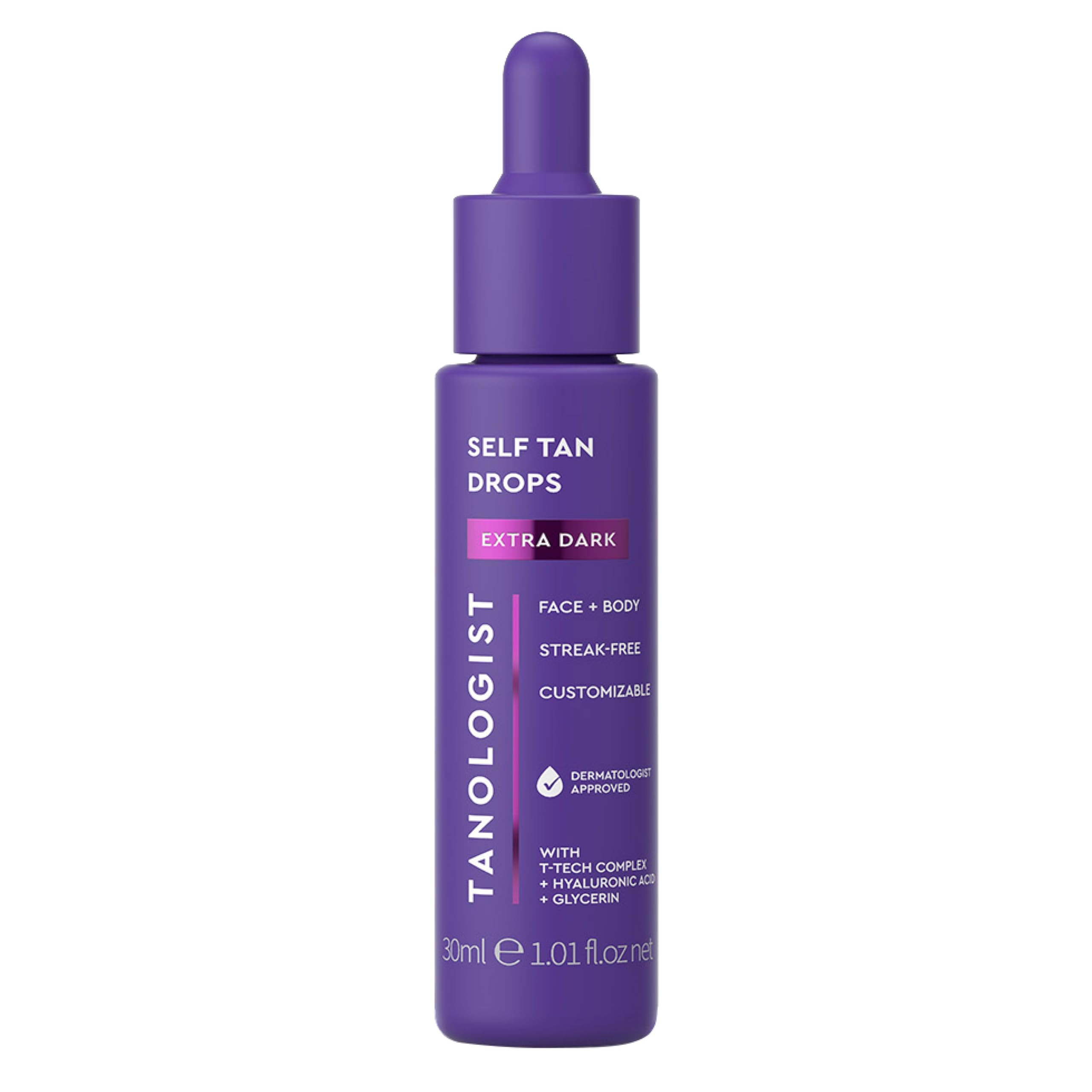 Tanologist front packaging showing product and shade, highlights convenience