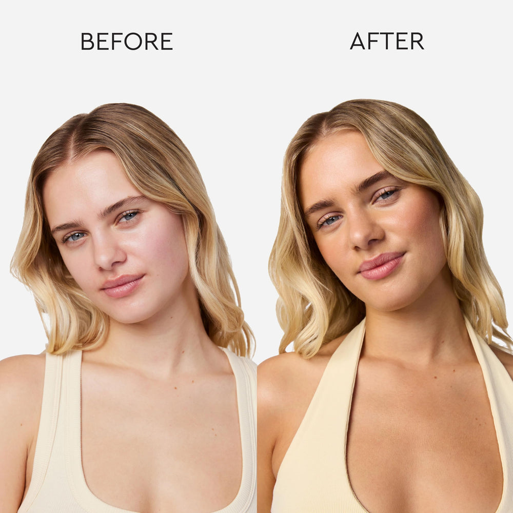 Tanologist drops blended into moisturizer demonstrating even mixing and hydration