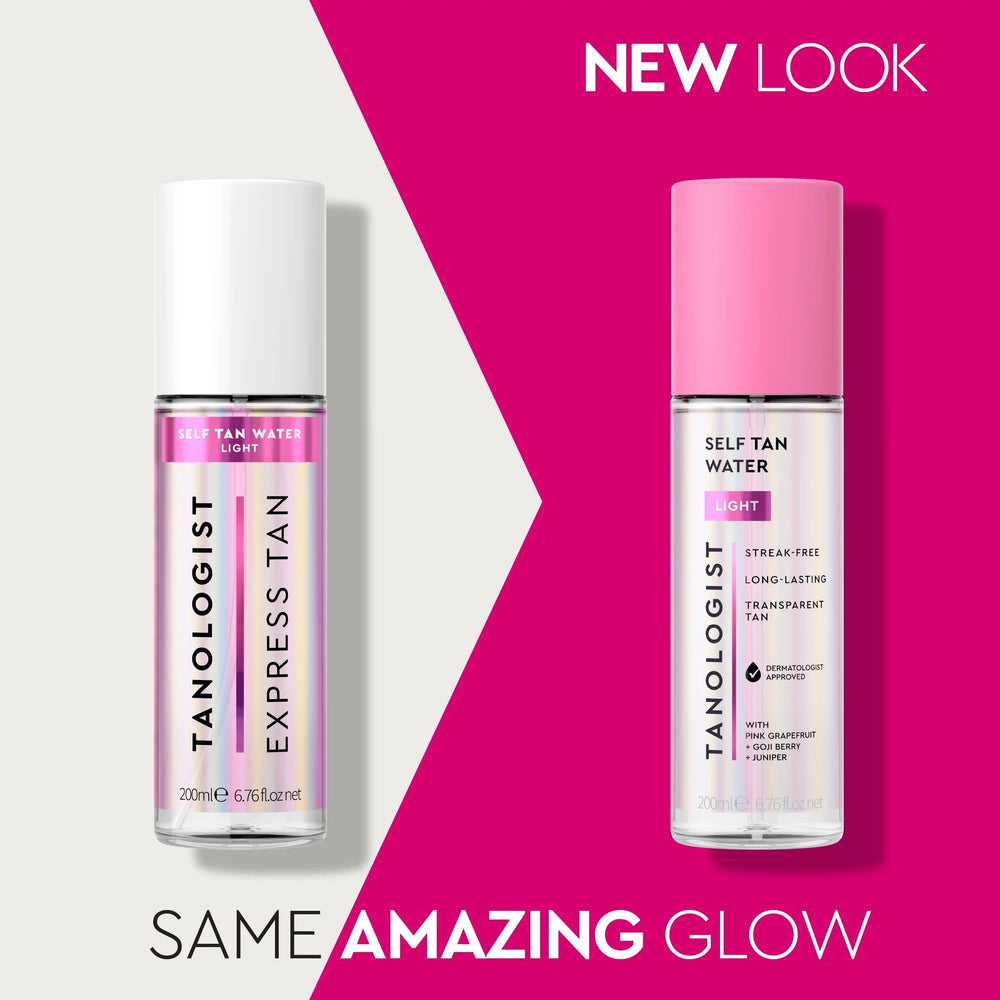 Tanologist clear self-tan water texture close-up highlighting lightweight absorbency