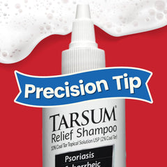 Tarsum applied on dry scalp demonstrating targeted relief before shower