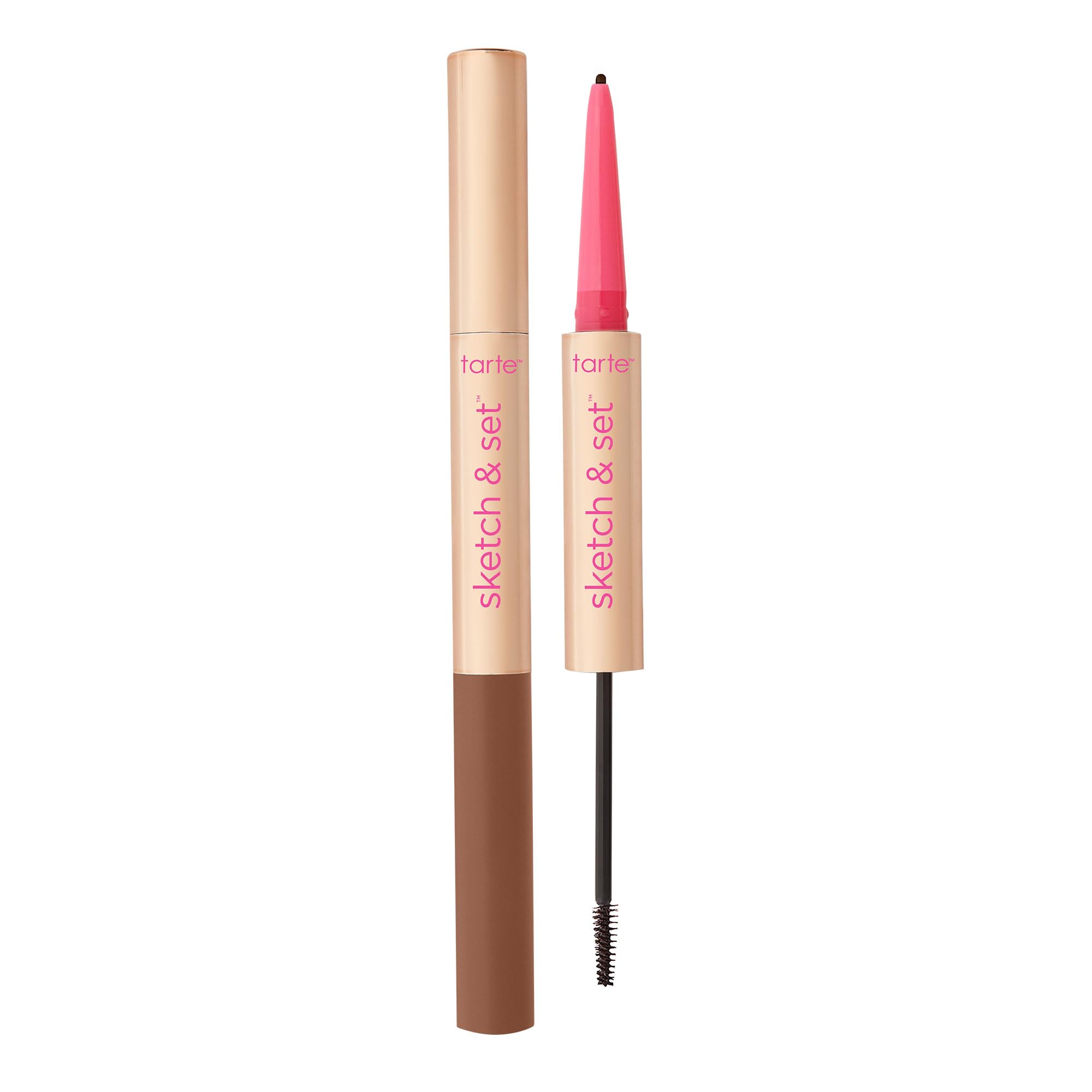 tarte front packaging showing dual-ended brow tool and benefits