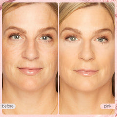 tarte creaseless setting powder open jar close-up of ultra-fine texture, highlights lightweight finish