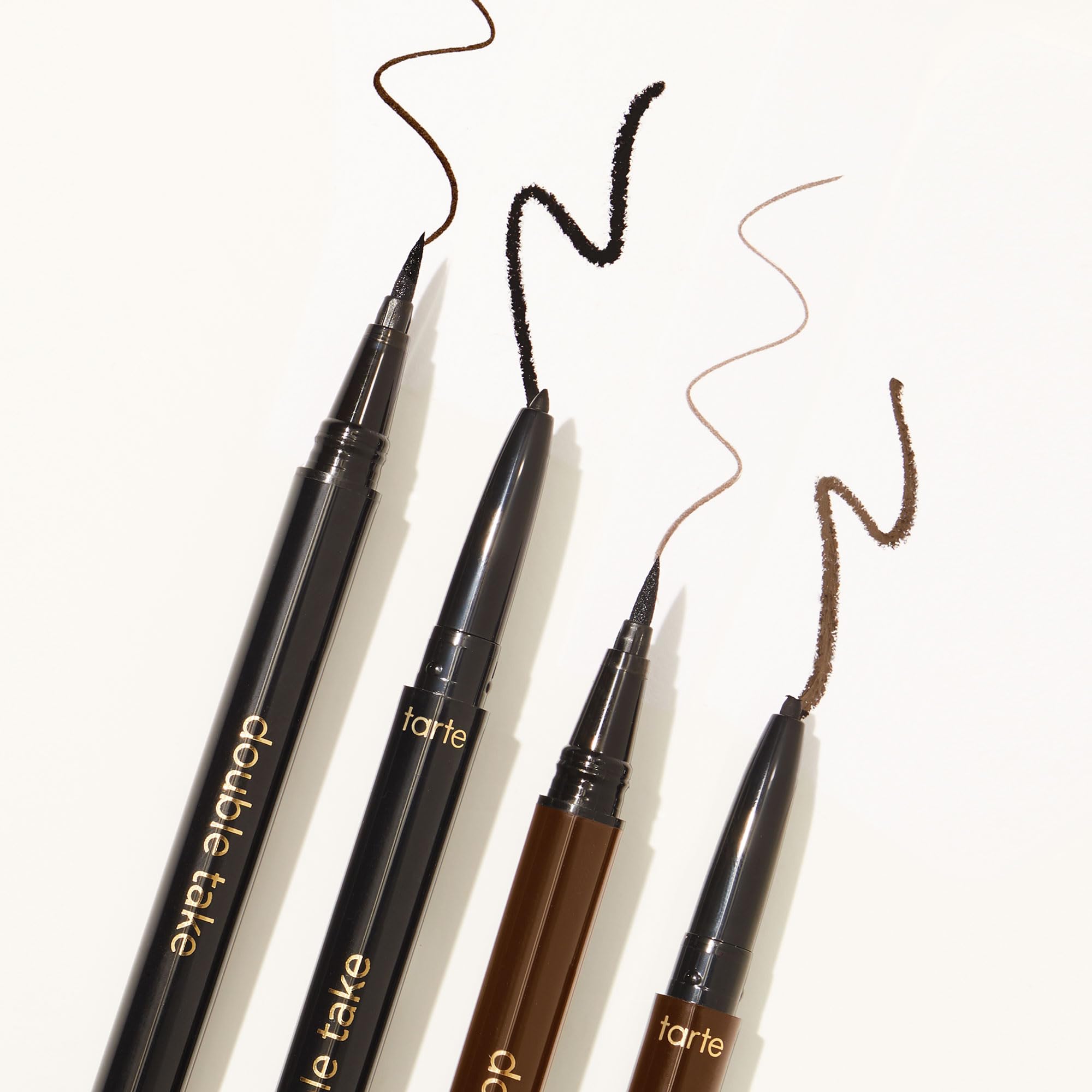 tarte eyeliner applied on eye creating defined lashes and bold wing