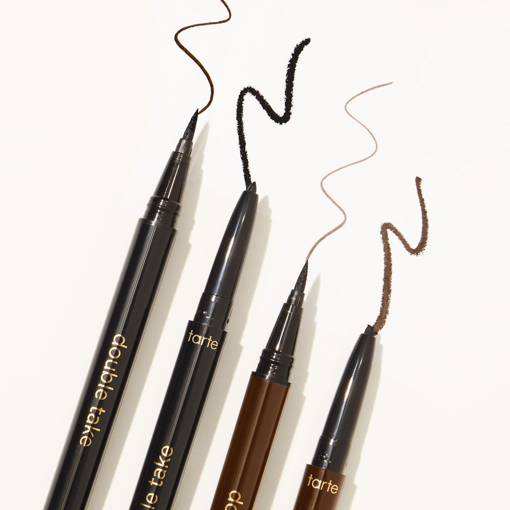 tarte eyeliner applied on eye creating defined lashes and bold wing