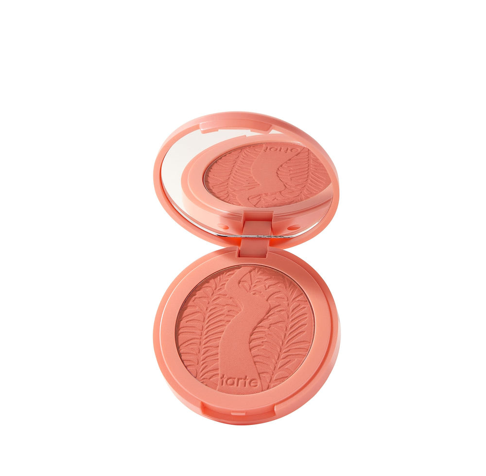 tarte front compact blush showing packaging and shade benefit