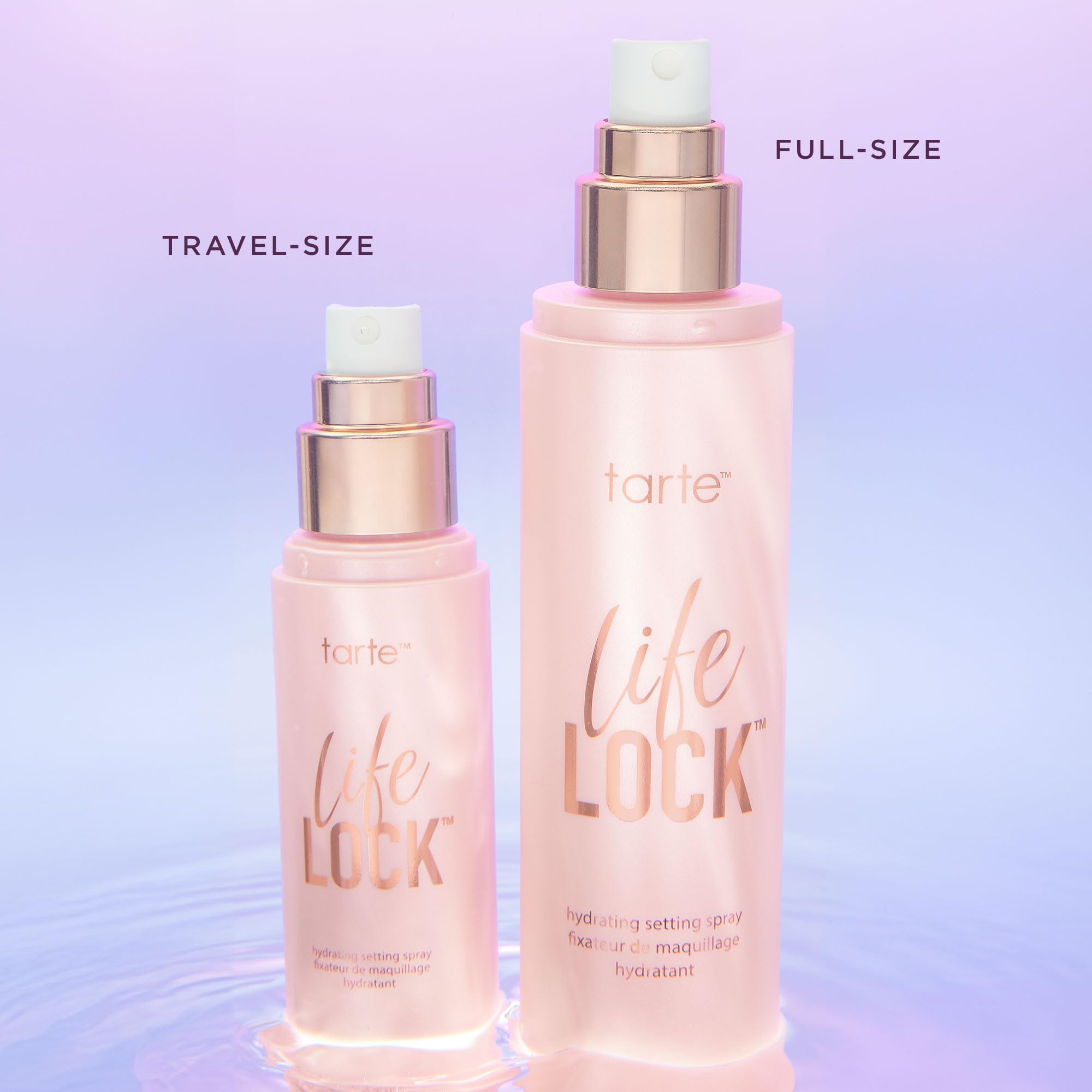 tarte Life Lock before and after makeup wear showing longer-lasting finish