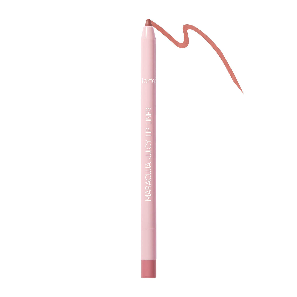 tarte front angled pencil showing dusty rose shade and packaging benefit of clear color