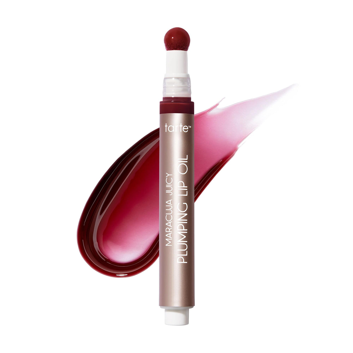 tarte front packaging honeysuckle shade showing glossy tube and label benefit: visible shine