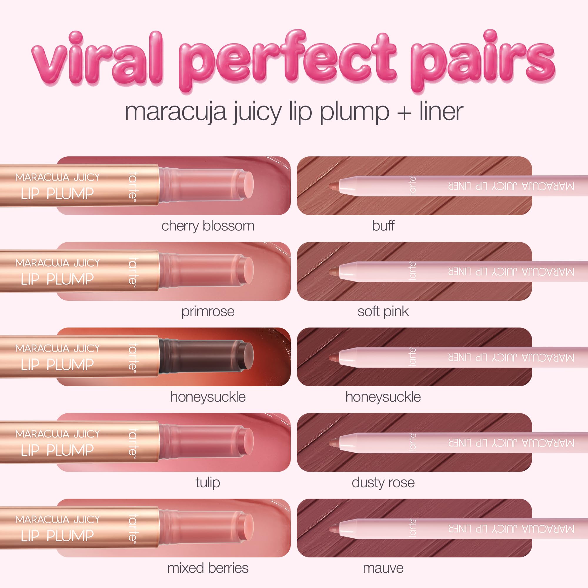 tarte ingredients label highlighting maracuja and hyaluronic acid benefits