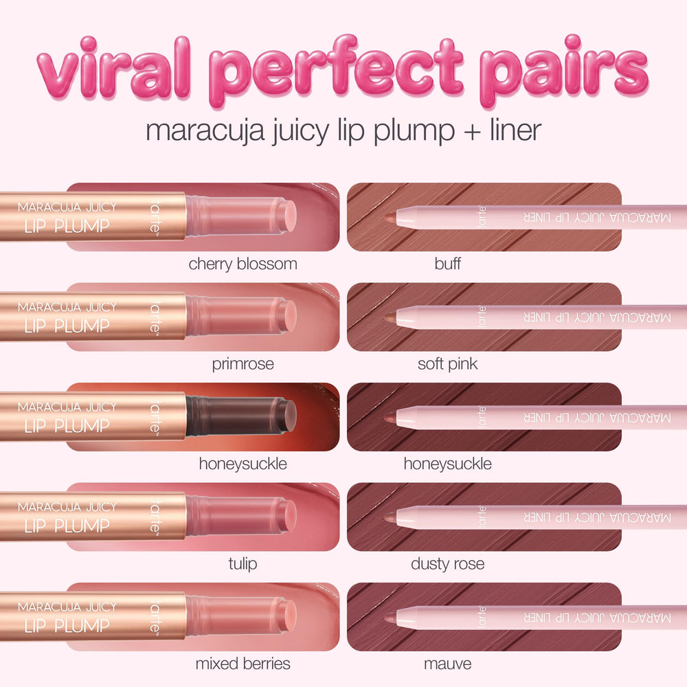 tarte ingredients label highlighting maracuja and hyaluronic acid benefits