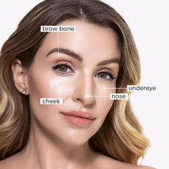 tarte highlight applied to cheek demonstrating natural radiance boost