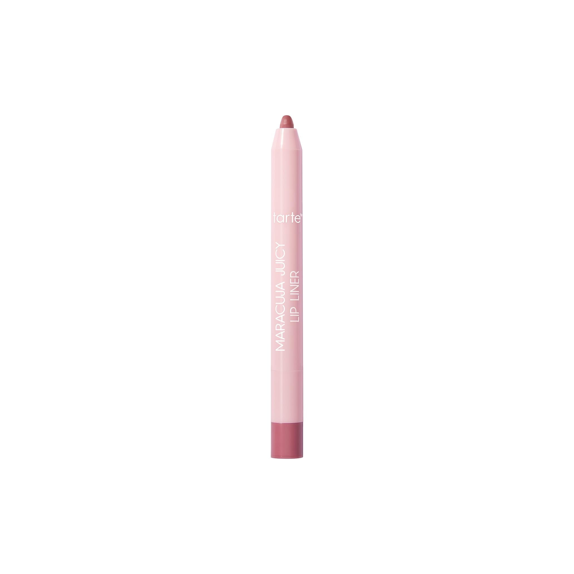 tarte maracuja juicy lip liner front packaging showing mauve shade and travel size benefit
