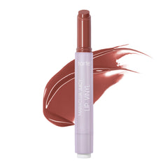 tarte front view of gloss tube showing rosy brown shade and glossy finish