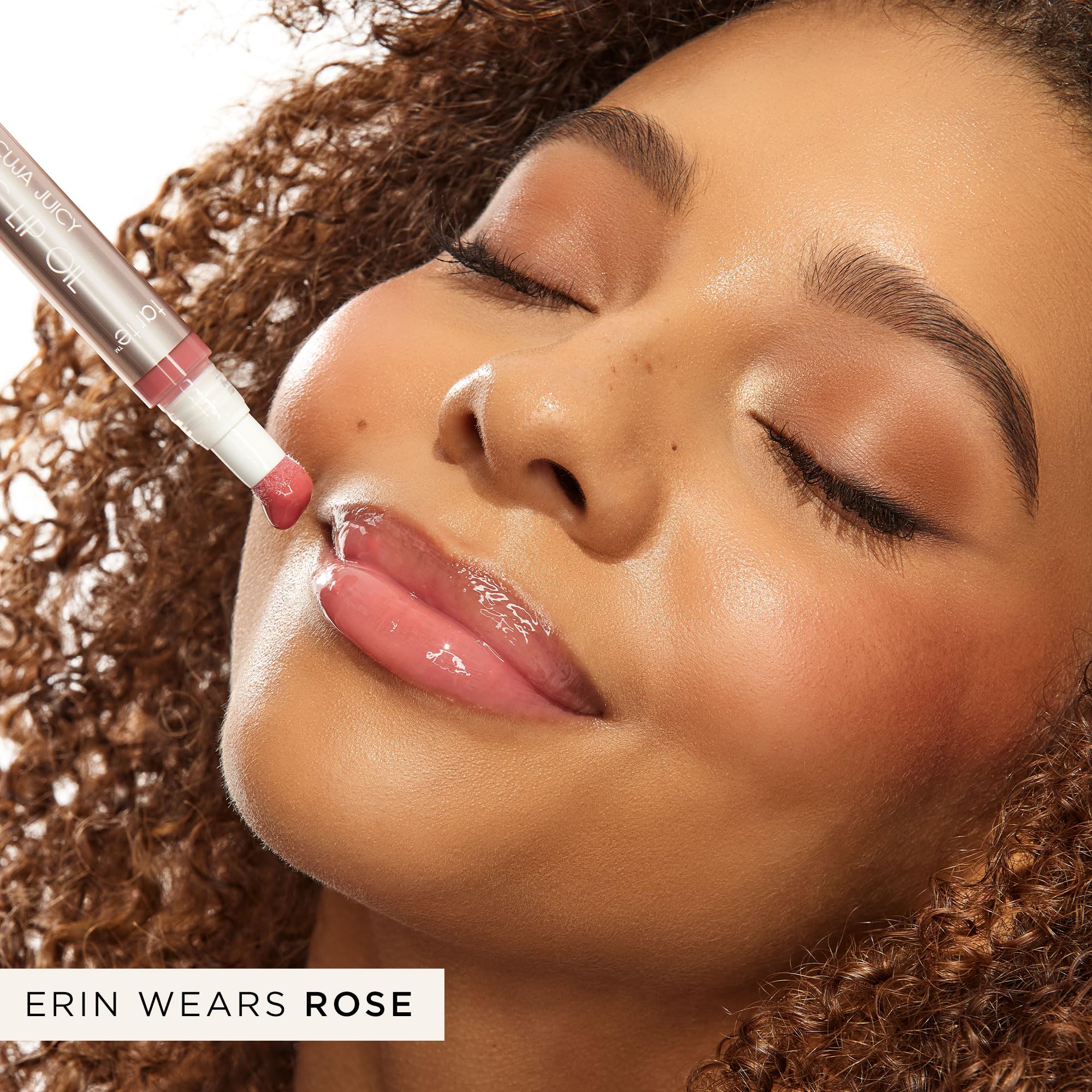 tarte texture swirl of lip oil on skin showing glossy hydration