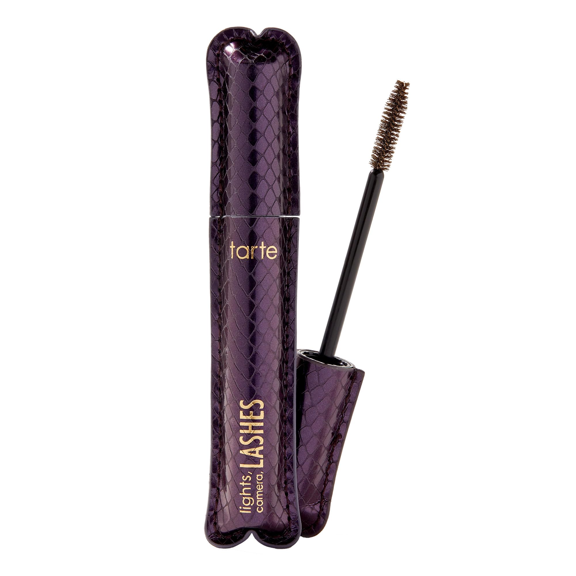 tarte mascara front packaging in brown showing product and brand benefit