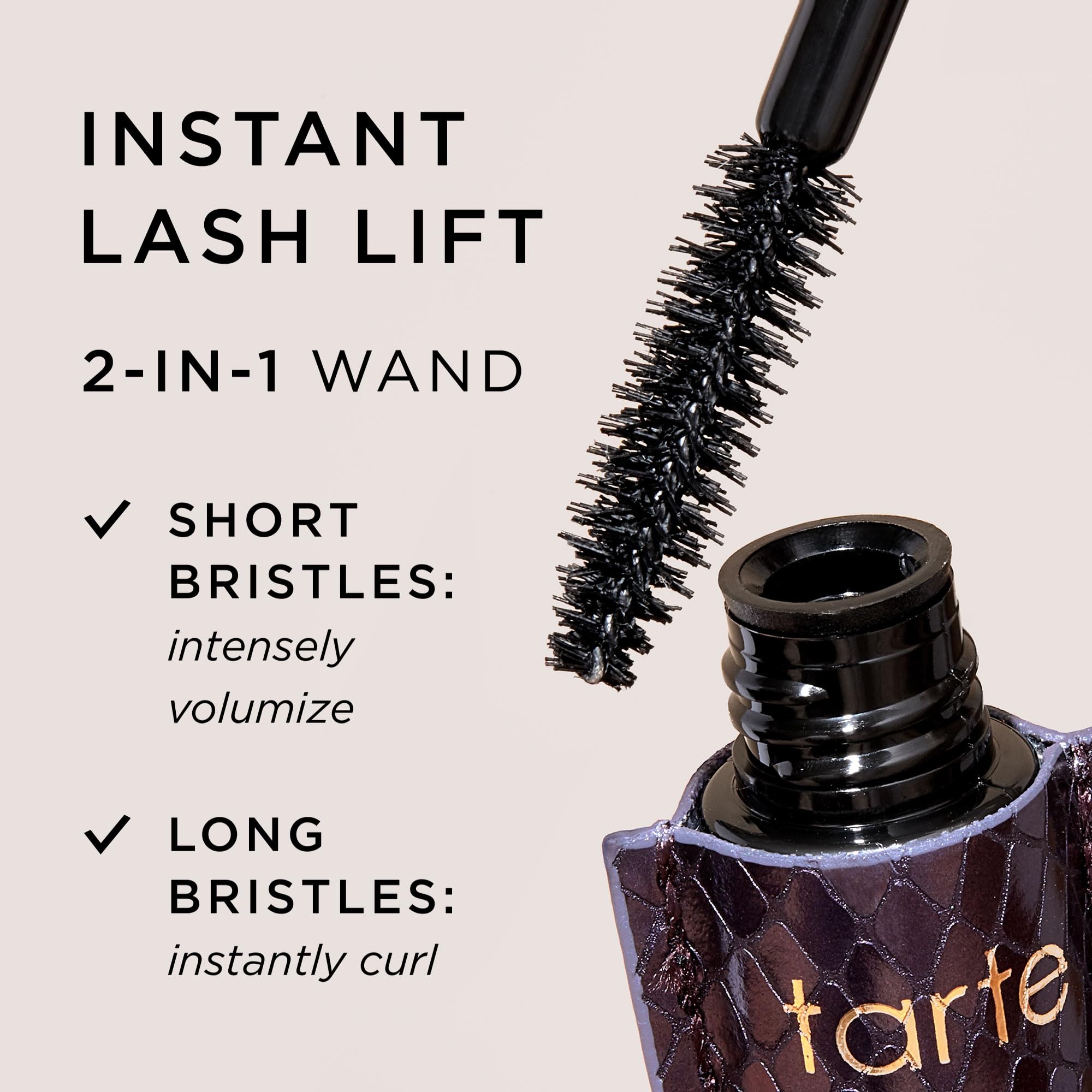 tarte mascara applied during morning routine for defined eyes and quick results